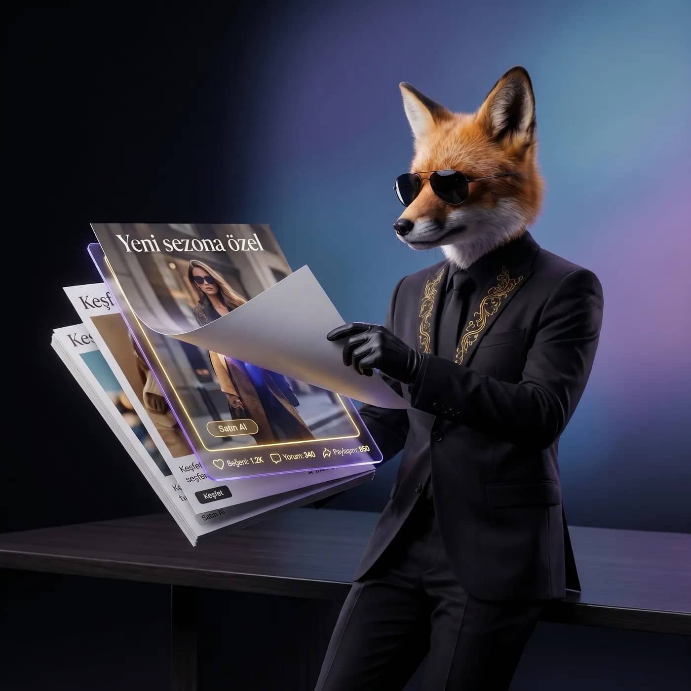 Lein Digital Meta Reklamları — yapay zeka tilki maskotu Instagram ve Facebook reklam dönüşüm grafiklerini yükseltiyor
